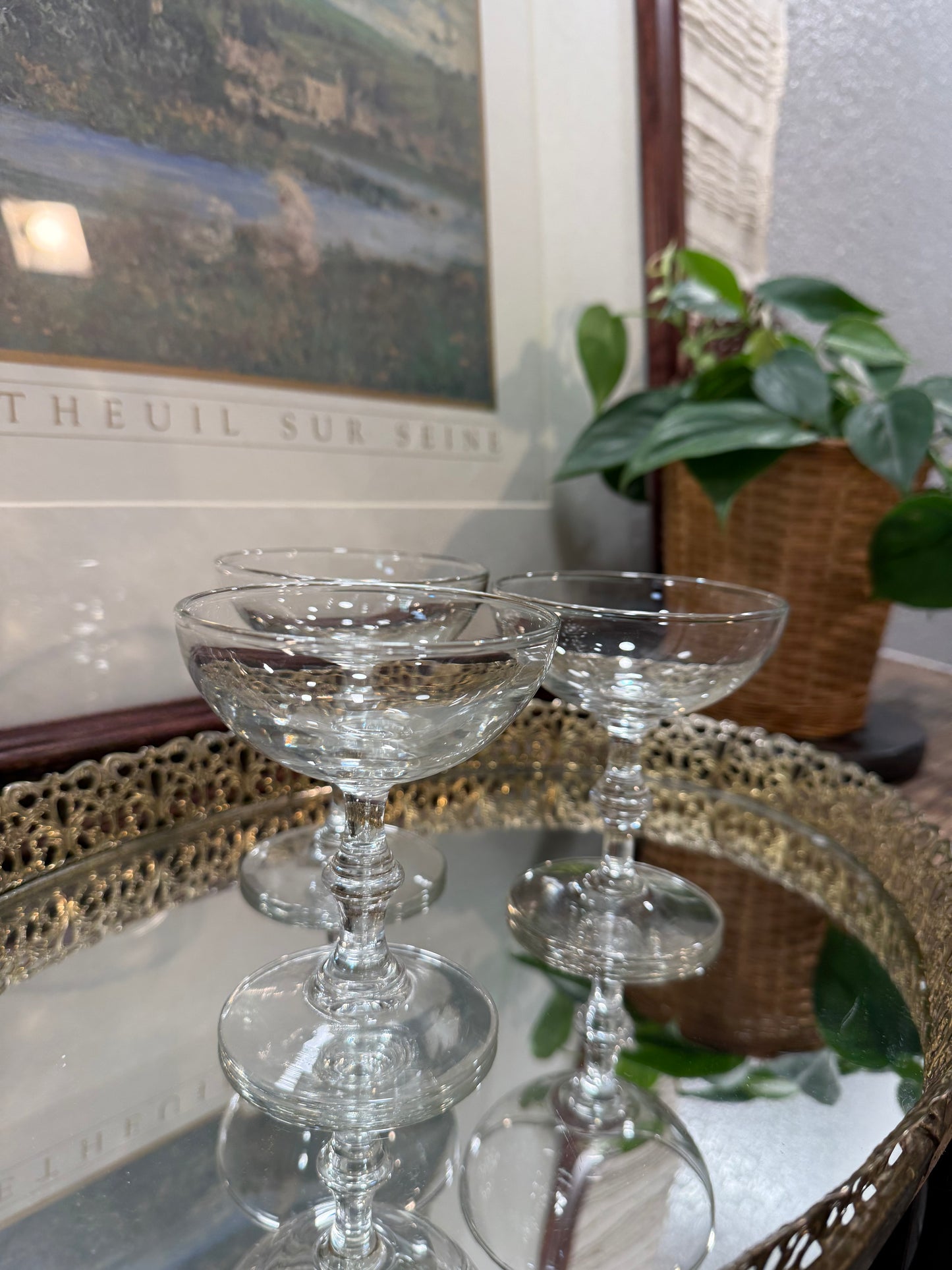Vintage Coupe Glasses (Set of 3)